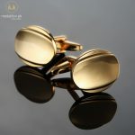 Luxury French Gold Plated Oval Style Cufflinks