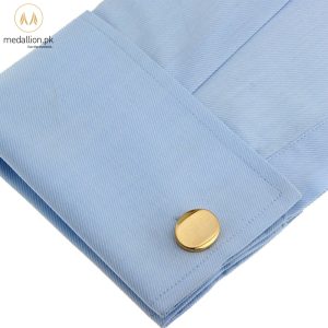Luxury French Gold Plated Oval Style Cufflinks