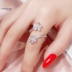 White Gold Plated Flower Style AAA+ CZ Ring
