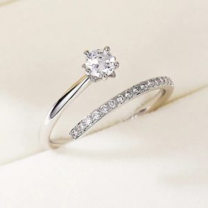White Gold Plated Elegant Small AAA+ CZ Ring