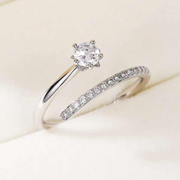 White Gold Plated Elegant Small AAA+ CZ Ring