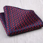 100% Silk Blue and Maroon Pattern Pocket Square