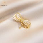 Trendy Cubic Zirconia Double Bow Style Brooch