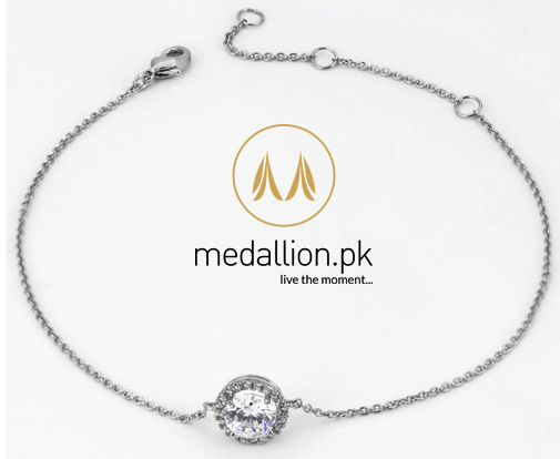 White Gold Plated Round Big Cubic Zirconia Bracelet White Gold Plated Round Big Cubic Zirconia Bracelet