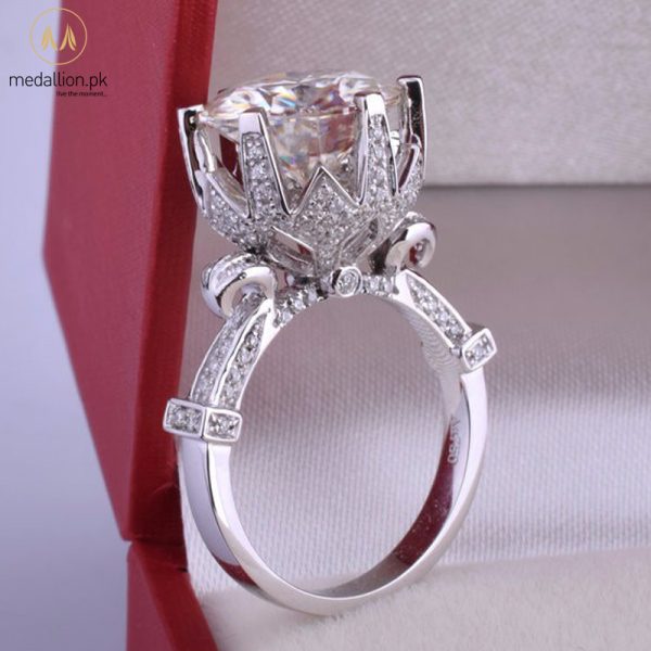 White Gold Plated AAA+ CZ Crown Ring