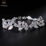 Luxury White Gold Plated Flower Cubic Zirconia Bracelet