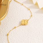 316L Stainless Steel Gold Plated Flower Shape Bracelet