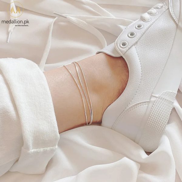 Stainless Steel Gold Triple Layer Chain Anklet
