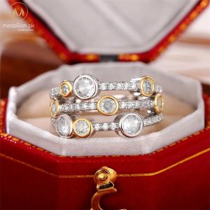 Luxury Gold & Silver Plated Cubic Zirconia Ring