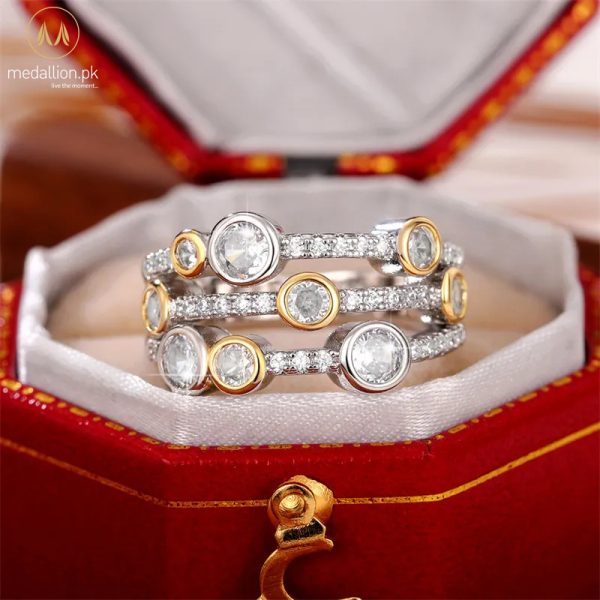 Luxury Gold & Silver Plated Cubic Zirconia Ring