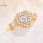 Gold Plated Heart Cubic Zirconia Ring
