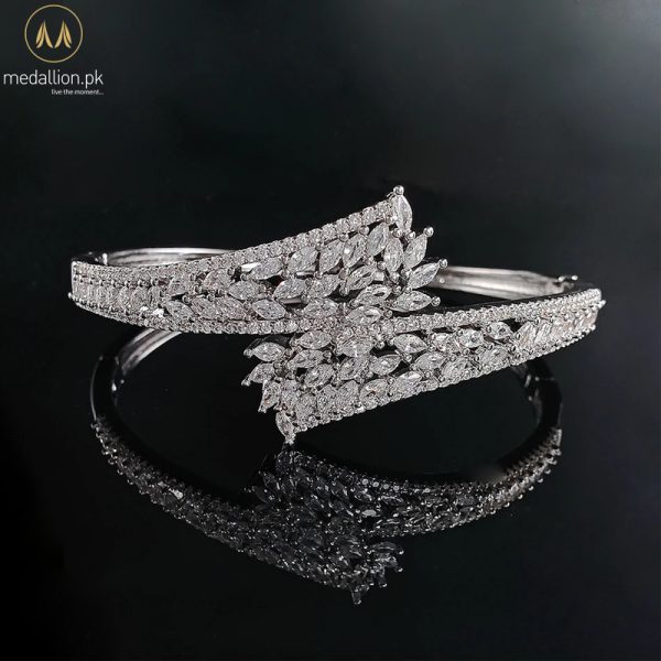 Luxury White Gold Plated AAA+ CZ Bangle Bracelet