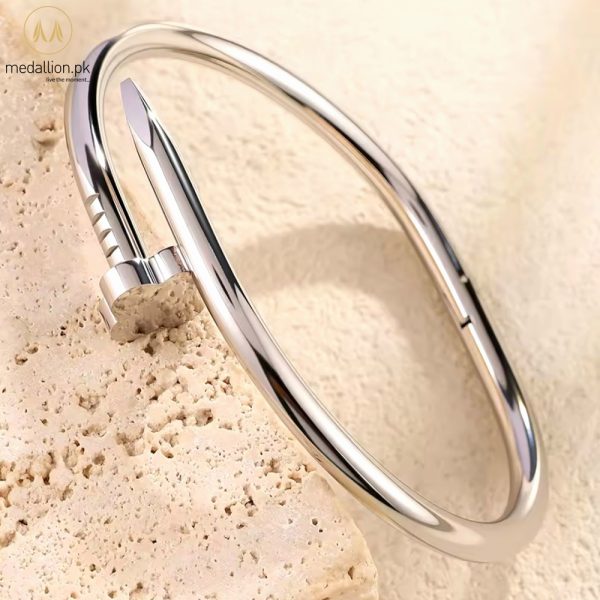 Stainless Steel 18K Gold Plated Nail Cuff Bracelet