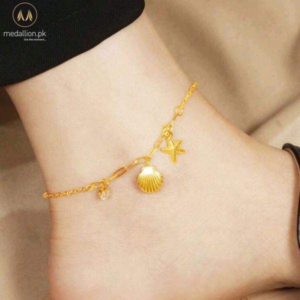 Stainless Steel 18K Gold Plated Sea Life Charm Anklet Stainless Steel 18K Gold Plated Sea Life Charm Anklet