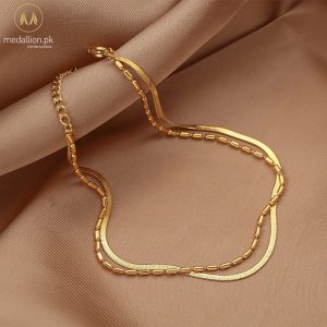 Stainless Steel Multilayer Gold Plated Anklet