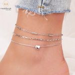 Stainless Steel Set of three Heart Charm Anklet