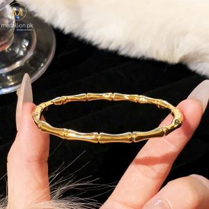 Titanium Steel Gold Plated Bamboo Style Bracelet/Bangle