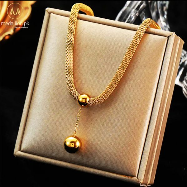 316L Stainless Steel Gold Plated Bead Ball Jewelry Set