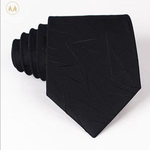 100% Polyester Premium Quality Black Textured Tie
