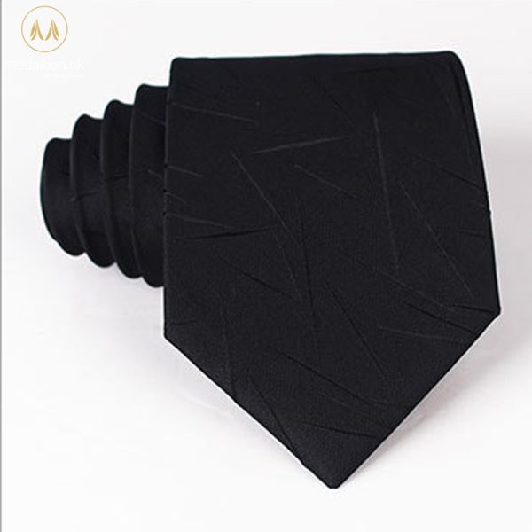100% Polyester Premium Quality Black Textured Tie