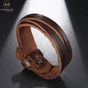 Brown Genuine Leather Multiple Layers Bracelet
